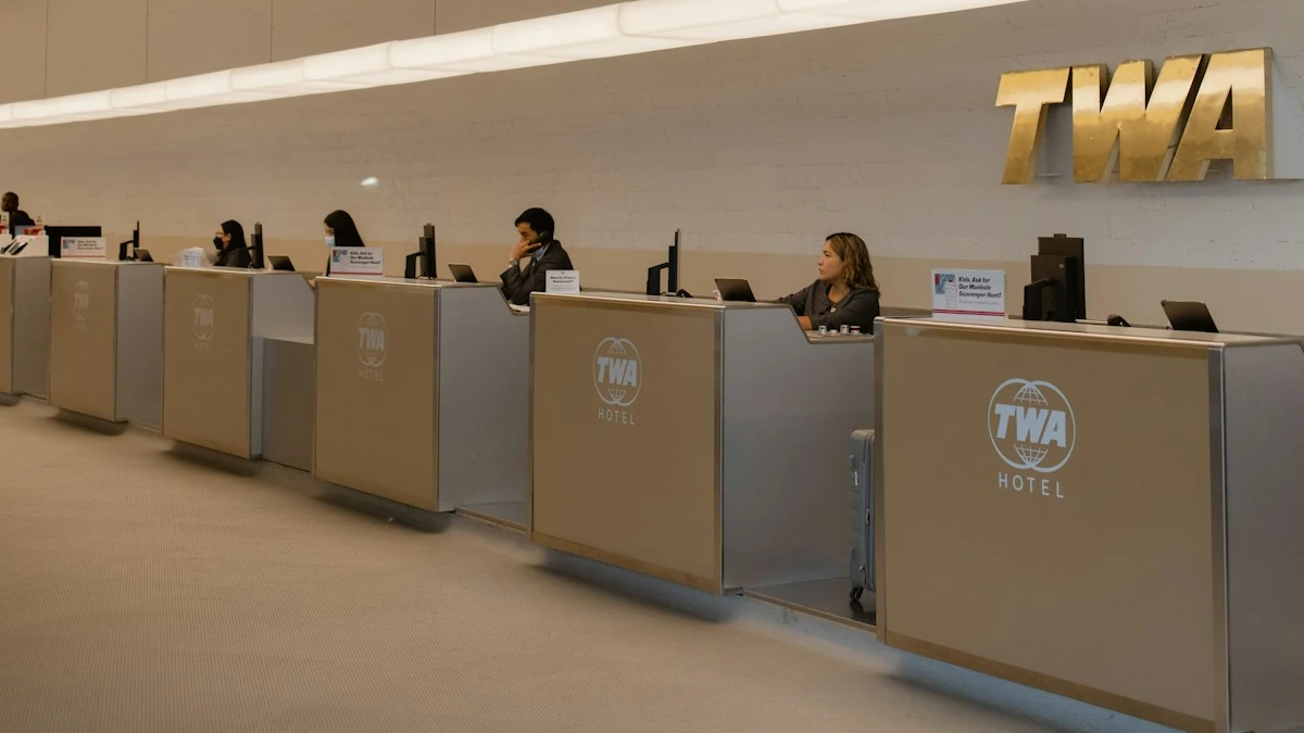 Demo35 A Group Of People Sitting At A Long Counter